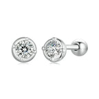 0.1 Ct Moissanite Stud Earrings 925 Sterling Silver Round Bridal Jewelry BandsCo Straps