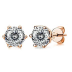 0.5-1ct D Color Moissanite Stud Earrings 925 Sterling Silver Gold Plated BandsCo Straps