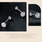 0.1 Ct Moissanite Stud Earrings 925 Sterling Silver Round Bridal Jewelry BandsCo Straps