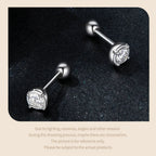 0.1 Ct Moissanite Stud Earrings 925 Sterling Silver Round Bridal Jewelry BandsCo Straps