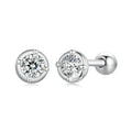 0.1 Ct Moissanite Stud Earrings 925 Sterling Silver Round Bridal Jewelry BandsCo Straps