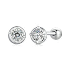 0.1 Ct Moissanite Stud Earrings 925 Sterling Silver Round Bridal Jewelry BandsCo Straps