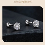 0.1 Ct Moissanite Stud Earrings 925 Sterling Silver Round Bridal Jewelry BandsCo Straps