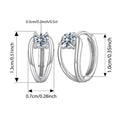 0.3CT Moissanite Double Layer Huggie Hoop Earrings D Color VVS1 Round Cut BandsCo Straps
