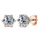 0.5-1ct D Color Moissanite Stud Earrings 925 Sterling Silver Gold Plated BandsCo Straps