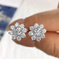 0.5 Ct Moissanite Flower Stud Earrings 925 Sterling Silver Solitaire Wedding BandsCo Straps
