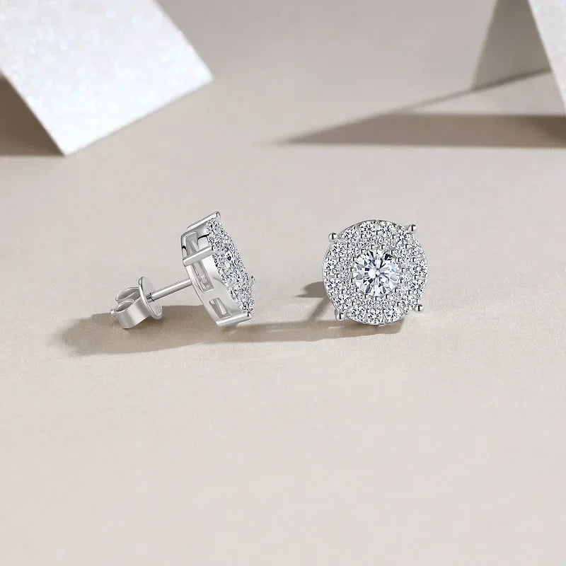 0.5Ct Moissanite Stud Earrings 925 Sterling Silver 18K Gold Plated Hypoallergenic BandsCo Straps