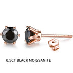 Colored Moissanite 1ct Round Cut Stud Earrings DVVS1 Lab Created 18K Gold BandsCo Straps