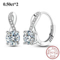 1.0ct Moissanite Hoop Earrings 925 Sterling Silver Wrap For Women Wedding BandsCo Straps