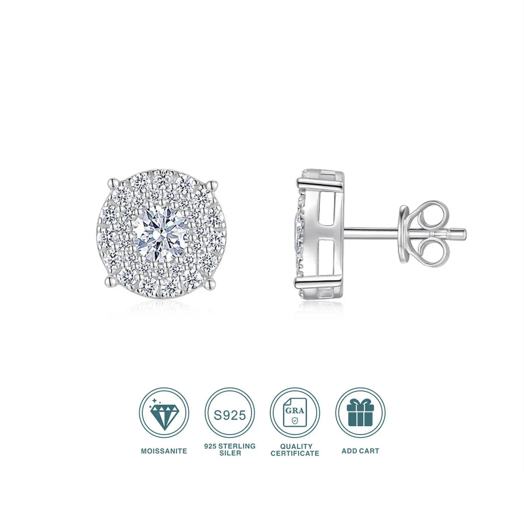 0.5Ct Moissanite Stud Earrings 925 Sterling Silver 18K Gold Plated Hypoallergenic BandsCo Straps