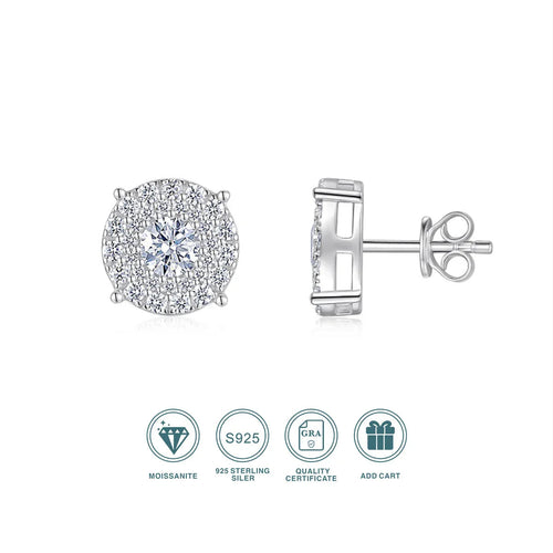 0.5Ct Moissanite Stud Earrings 925 Sterling Silver 18K Gold Plated Hypoallergenic BandsCo Straps