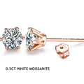 Colored Moissanite 1ct Round Cut Stud Earrings DVVS1 Lab Created 18K Gold BandsCo Straps