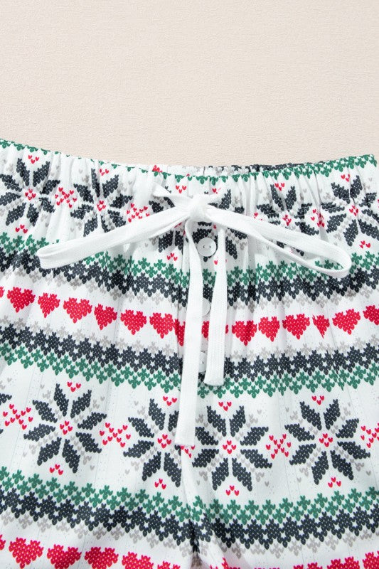Christmas SLEIGH Top and Snowflake Shorts Set THRIXINE