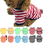 Stripe Spring Dog T-shirt Soft Small Medium Dog Puppy Clothing Shirt Vest Printed Pet Dog Puppy Vest T-shirt Dog Cloth Pi-Mart