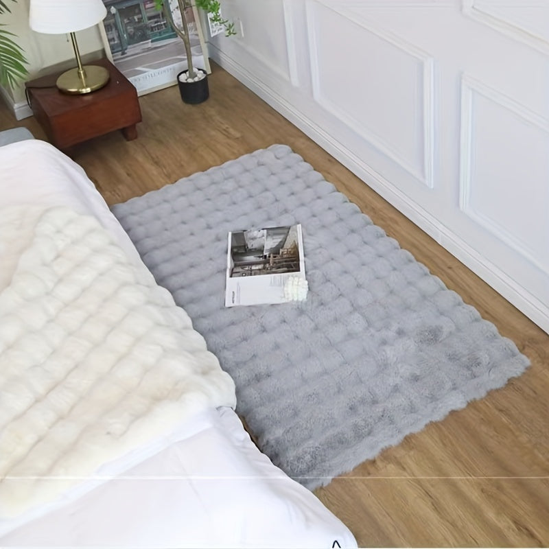 1pc Bubble Velvet Soft Shag Rug - Ultra-Soft Luxury Area Rug for Girls Bedrooms & Living Rooms - Non-Slip, Machine Washable, Colorful Decorative Blanket for Cozy Home Decor, Sofa Mat Lootquake LLC