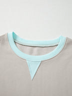 Colorblock Patchwork Drop Shoulder Sweatshirt THRIXINE