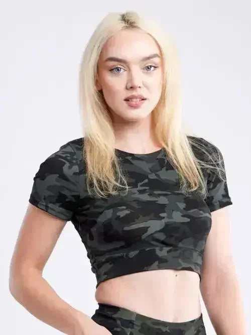 Women's Lightweight Short-Sleeve Crop Top - Workout & Casual - SJB-DIAMOND ELITES