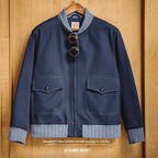 Bomber Jacket Men's Fashion All-matching Color Contrast Patchwork Pi-Mart