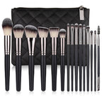 15 Makeup Brushes Set Full Set Matte Black Makeup Tools Pi-Mart