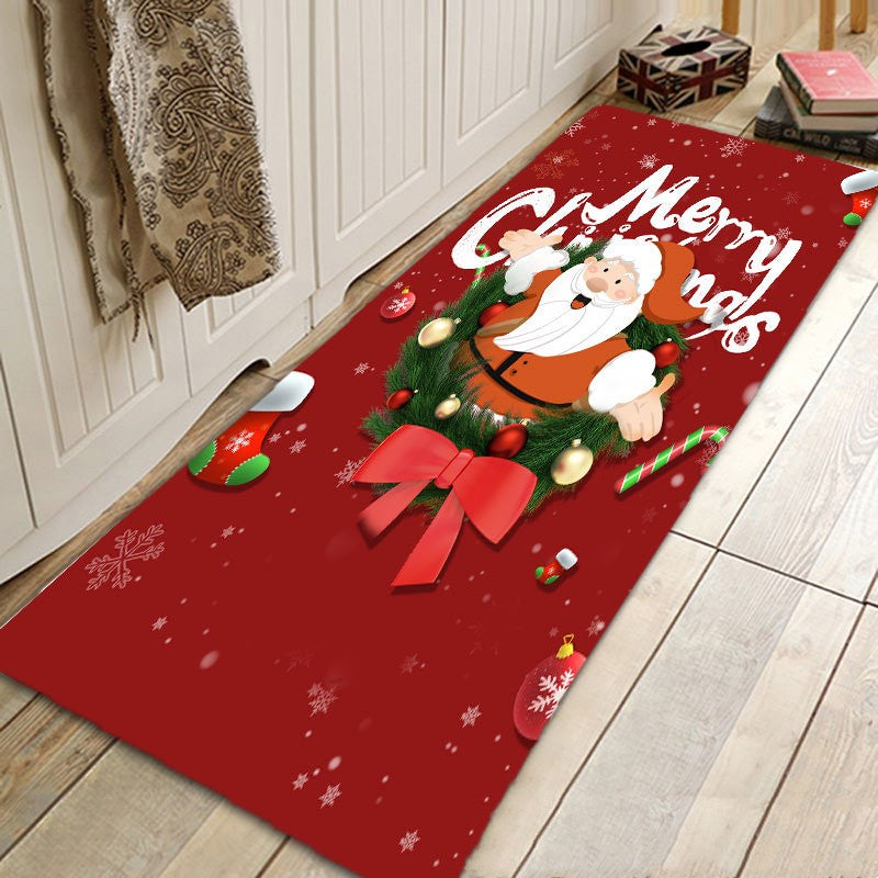 Santa Claus Flannel Absorbent Floor Mat Pi-Mart