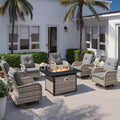 Patio Swivel Rocking Chair Set with Fire Pit Lootquake LLC