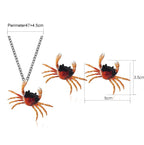 Personalized Crab Earring Necklace Set