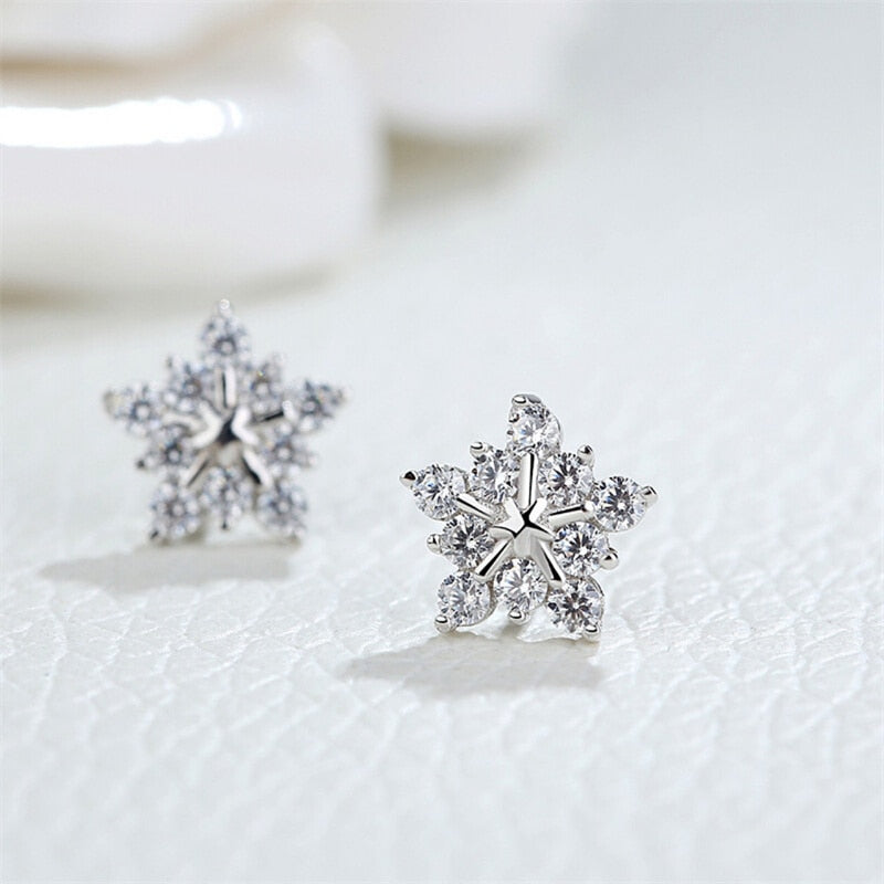 Christmas Snowflake Stud Earrings Pi-Mart