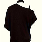 Ladies' Fashionable Slanted Shoulder Collar Printed T-shirt Top - SJB-DIAMOND ELITES