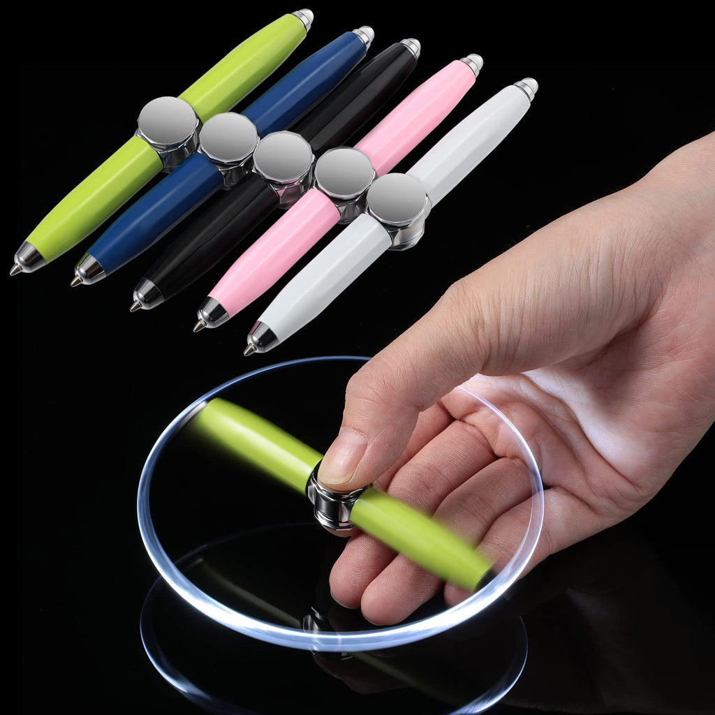 Creative Multi-Function LED Pen Spinning Decompression Gyro Metal Ballpoint Pen Fashion Office School Supplies Writing Pens Pi-Mart