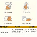 Luxury French-Style Plush Faux Fur Throw Blanket - Versatile Decorative Soft Polyester Bed, Sofa, and Car Blanket - All-Season Woven Cozy Cover for Home and Office Napping - 1pc Dual-Tone Long Pile