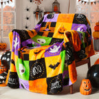 1pc Halloween Fleece Throw Blanket, Bat, Ghost Fall Plaid Blanket, Soft Fuzzy Plush For Couch Sofa Or Bed, Luxury Flannel Lap Blanket Lootquake LLC