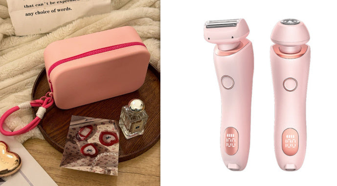 2 In 1 Hair Removal Epilator USB Rechargeable Trimmer Women Body Razor Face Leg Armpit Bikini Hand Pubic Shaver Hair Remover Pi-Mart