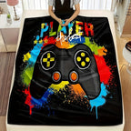 1pc Cozy Gamer Blanket - Soft Fleece Throw for Video Games, Plush Bed Blanket for Teens, Game Room Decor, Birthday Gift for Boys, Suitable for Couch, Bedroom, and More Lootquake LLC