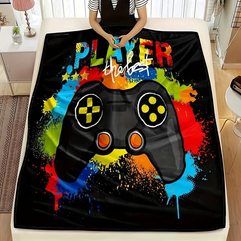 1pc Cozy Gamer Blanket - Soft Fleece Throw for Video Games, Plush Bed Blanket for Teens, Game Room Decor, Birthday Gift for Boys, Suitable for Couch, Bedroom, and More Lootquake LLC