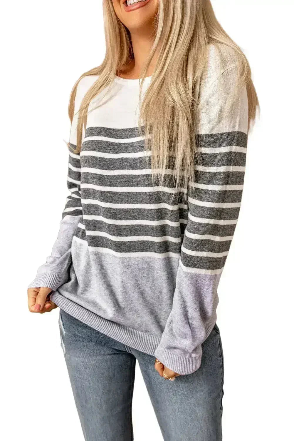 Striped Colorblock Sweater - SJB-DIAMOND ELITES