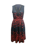 Ladies' V-neck Heart-shaped Printed Casual Off Shoulder Dress - SJB-DIAMOND ELITES