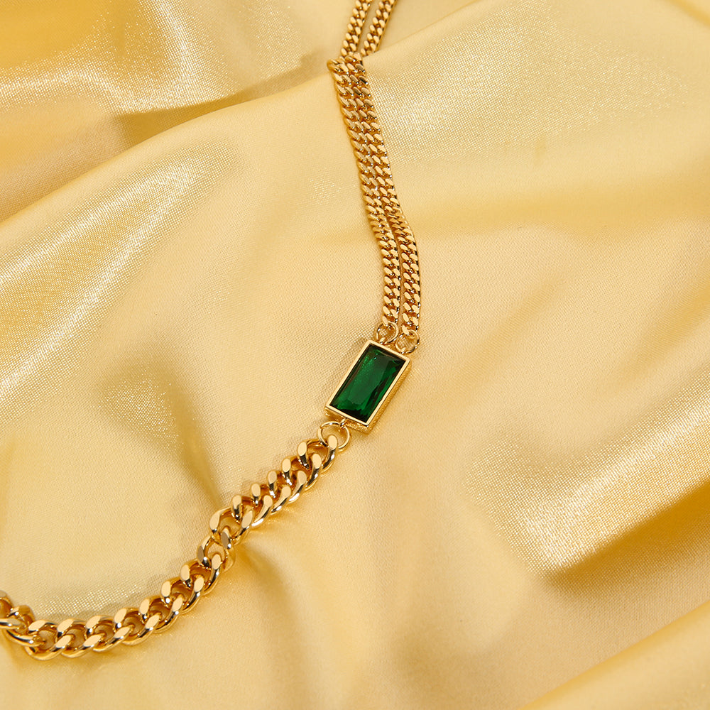 Green Stone Necklace - SJB-DIAMOND ELITES