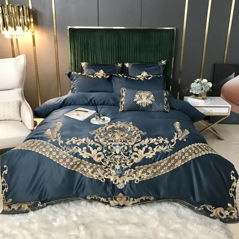 Four-piece Embroidered Tencel Cotton Bed Linen And Duvet Cover Pi-Mart