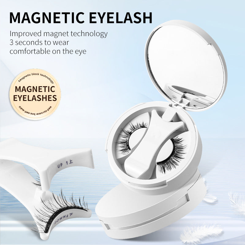 Magnetic False Eyelashes Integrated Storage Box Glue-free Magnet False Eyelashes Natural Makeup Tools With Applicater Pi-Mart