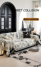 1pc Soft & Cozy Chenille Reversible Sofa Cover Blanket - Double-Sided Retro Design, Sofa Protective Cover, Soft Couch Throw, Slipcover for Bedroom, Office, Living Room, Home Decor - Easy Care, Stain Resistant, Machine Washabl