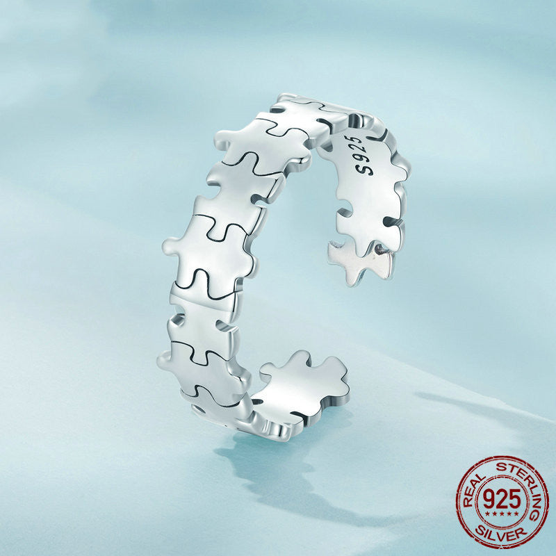 S925 Silver Puzzle Ring For Men And Women Fashion Commuter Style High Sense Pi-Mart