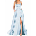 Solid Color Long Slimming And Shoulder Hollow Girlfriends Fashion Bridesmaid Party Dress - SJB-DIAMOND ELITES