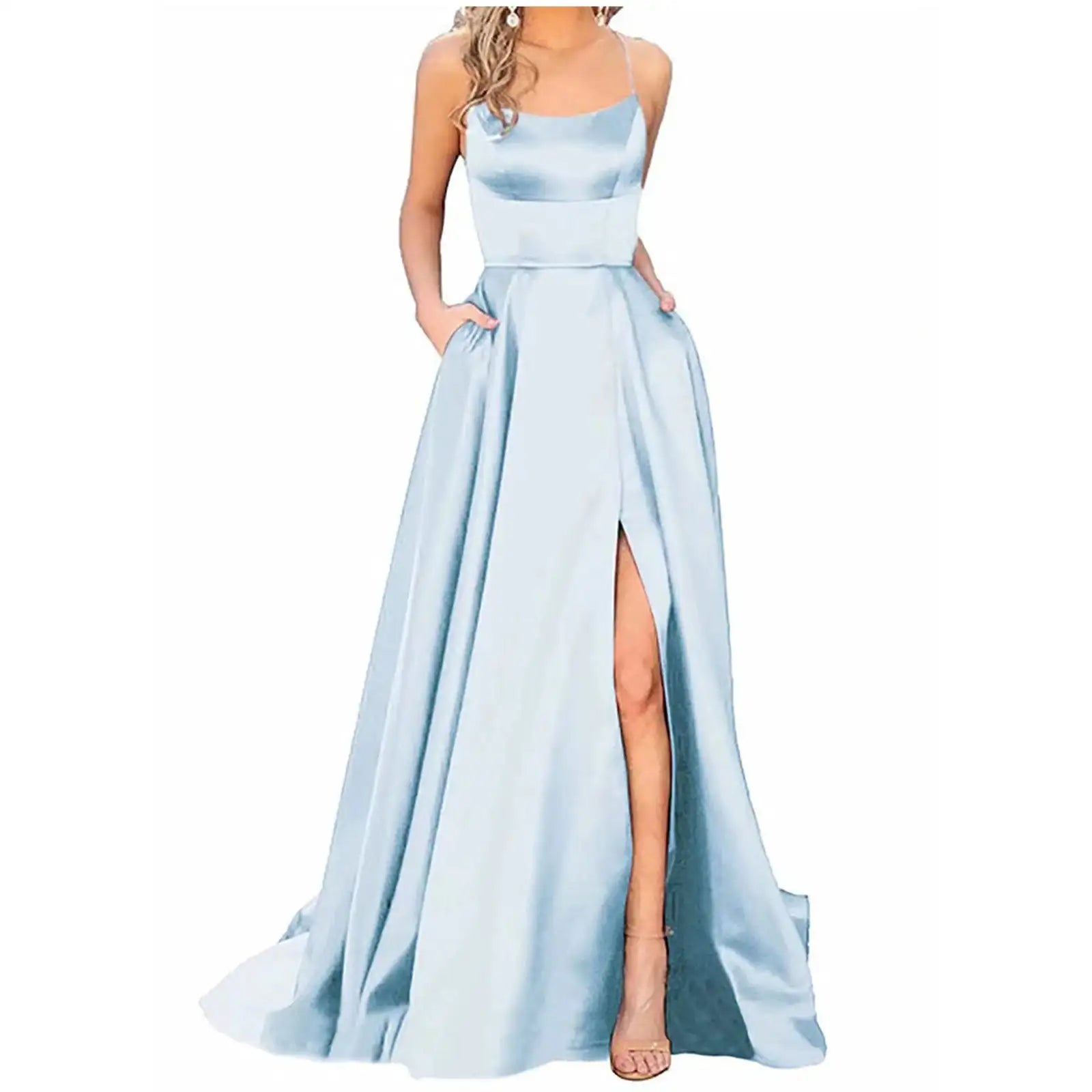Solid Color Long Slimming And Shoulder Hollow Girlfriends Fashion Bridesmaid Party Dress - SJB-DIAMOND ELITES