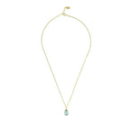 Pisa Mini Teardrop Necklace Gold Blue Topaz