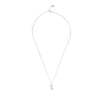 Pisa Mini Teardrop Necklace Silver Rose Quartz