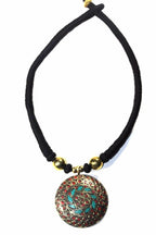 Mosaic Medallion Necklace Colorful Handplaced Brass Pendant BandsCo Straps