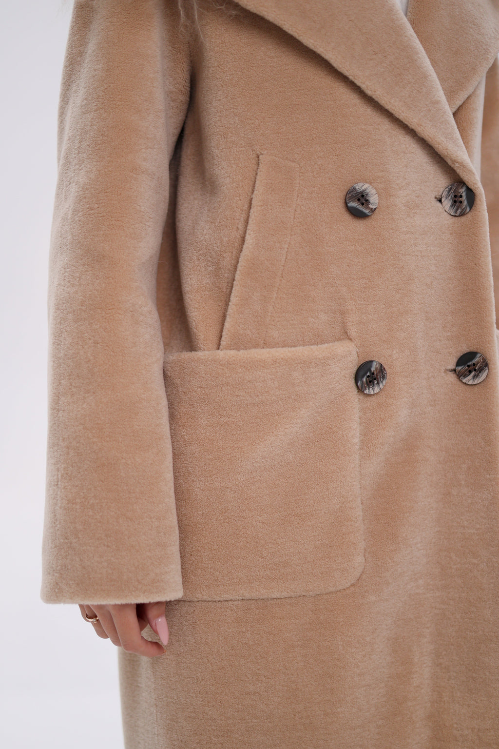 Genuine Lama Fur Virgin Wool Coat - SJB-DIAMOND ELITES