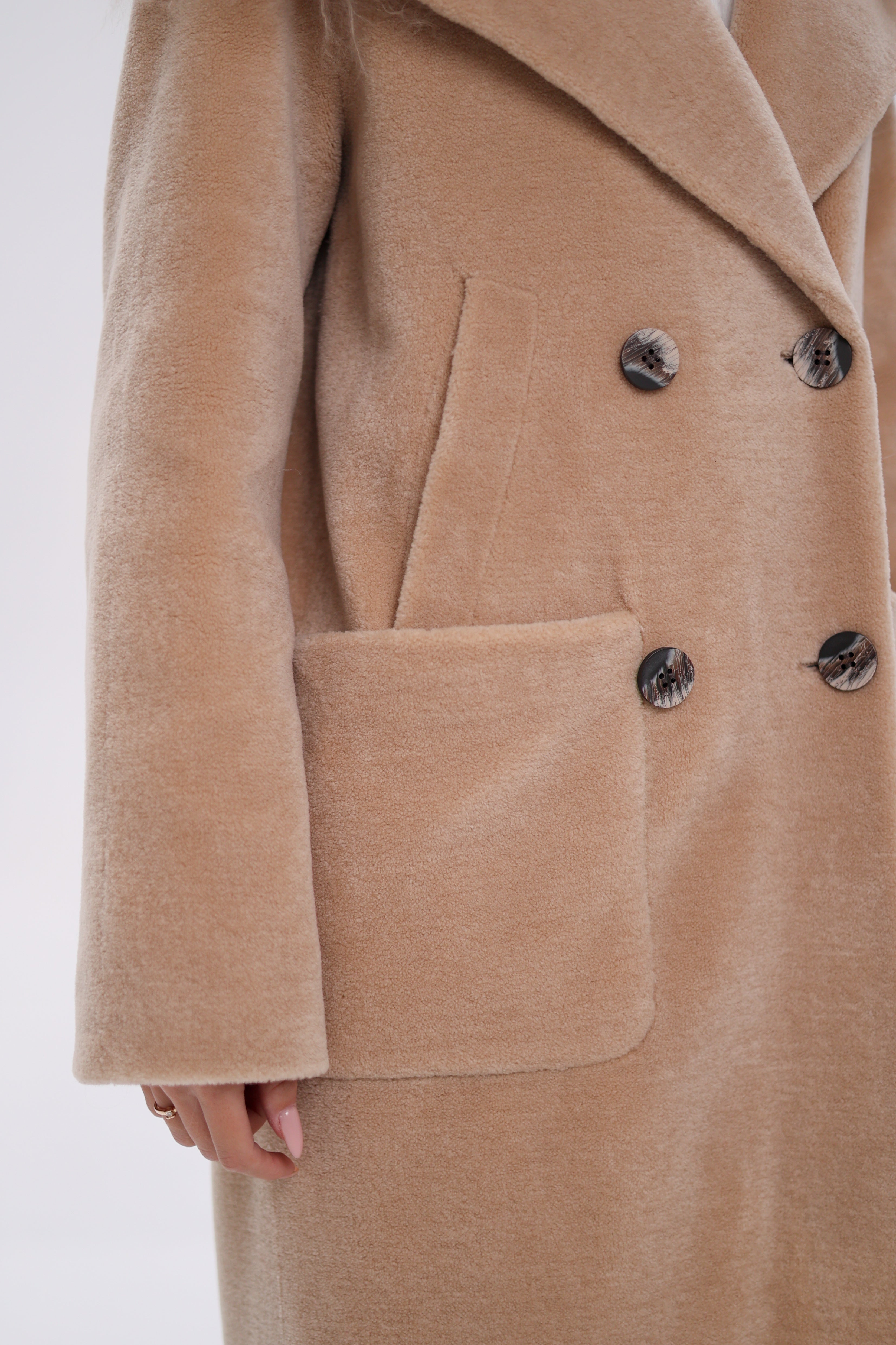 Genuine Lama Fur Virgin Wool Coat - SJB-DIAMOND ELITES