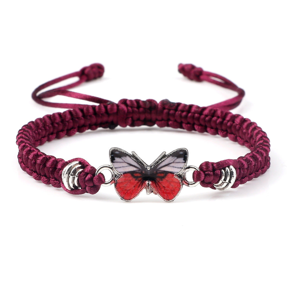 Couple Butterfly Buckle Braided Bracelet Pi-Mart