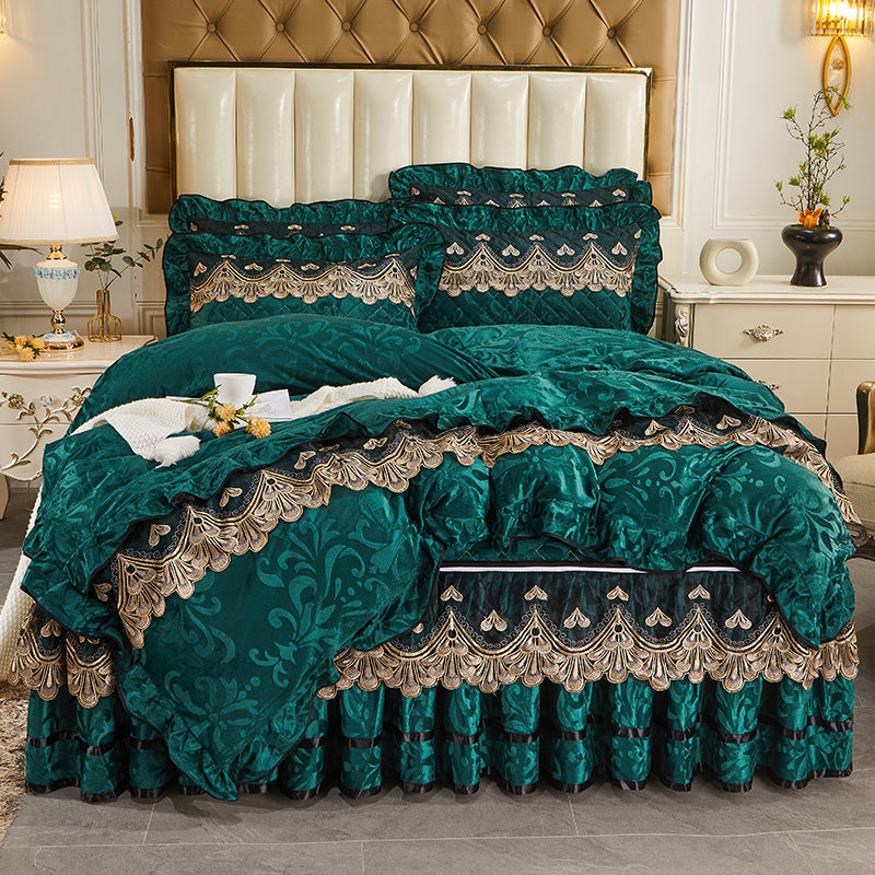 Detachable Bedding Four-piece Duvet Cover Bed Skirt Pi-Mart